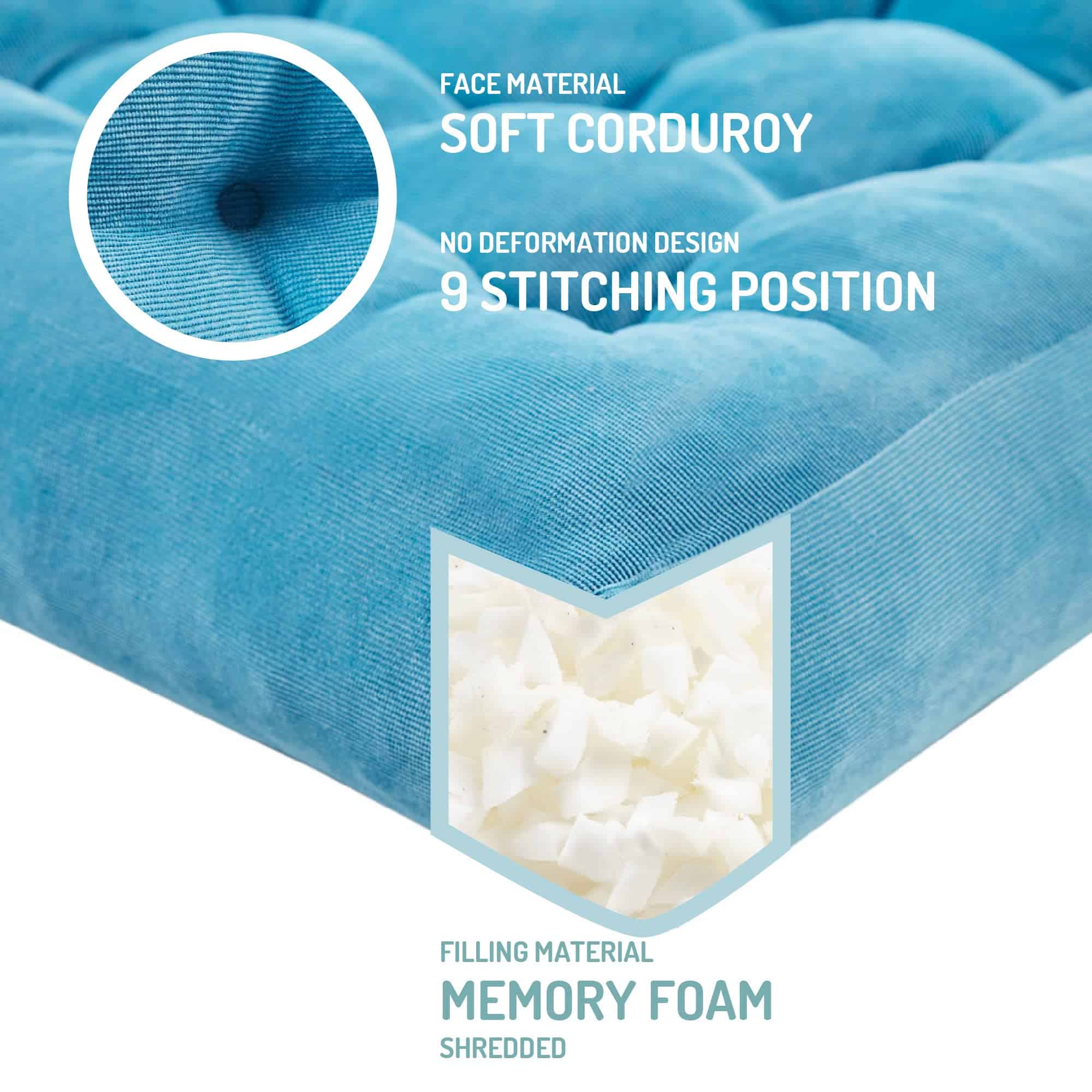 Set de 6 Cojines Cuadrados para Meditación, Cojín Grande - Imagen 4