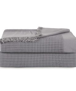 Mantas de Cama de Algodón 100% Tejido de Gofre Cozytoon -