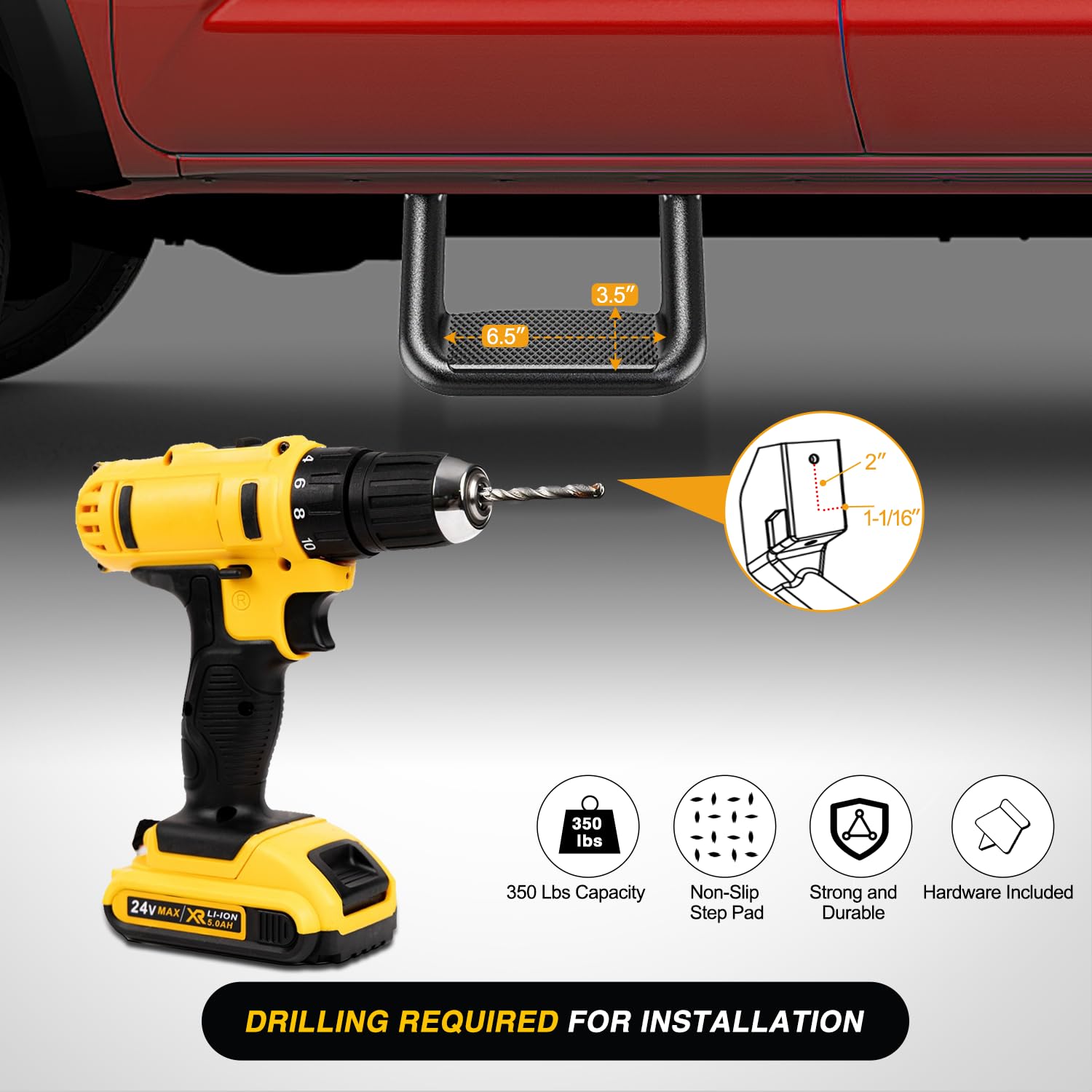 Estribos universales antideslizantes de aluminio Nilight - Imagen 6