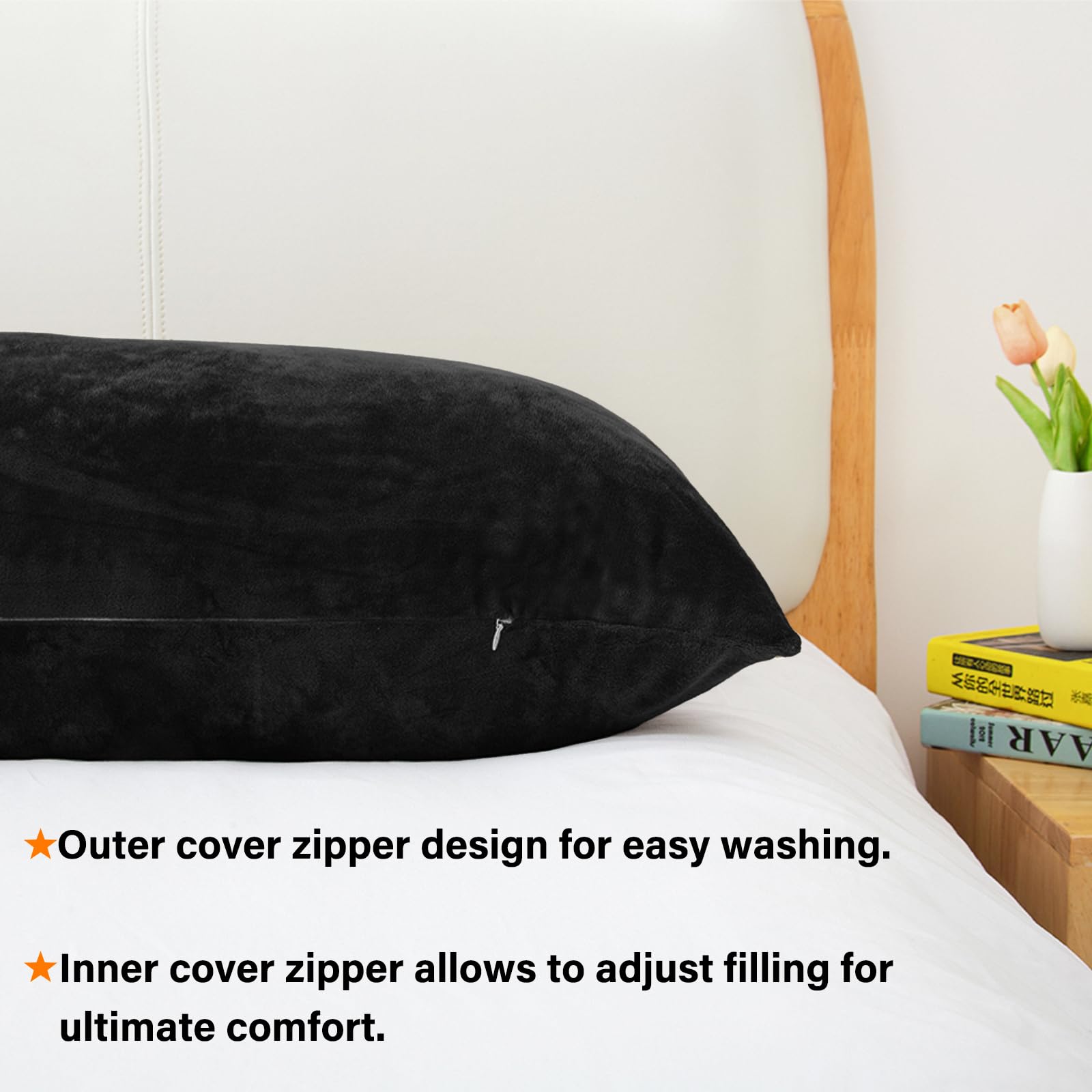 1 Almohada de Cuerpo MIDDLE ONE, Almohadas -Negro - Imagen 5