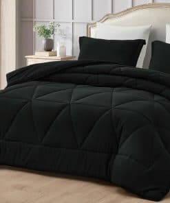 Juego de Comforter Chezmoi Collection Rory Negro Tamaño