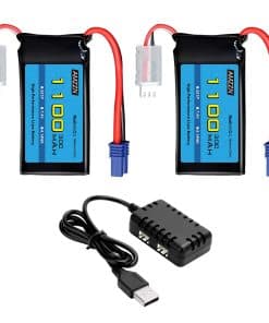 Batería de Lipo de 7.4V 1100mAh con Enchufe EC2 y Cargador