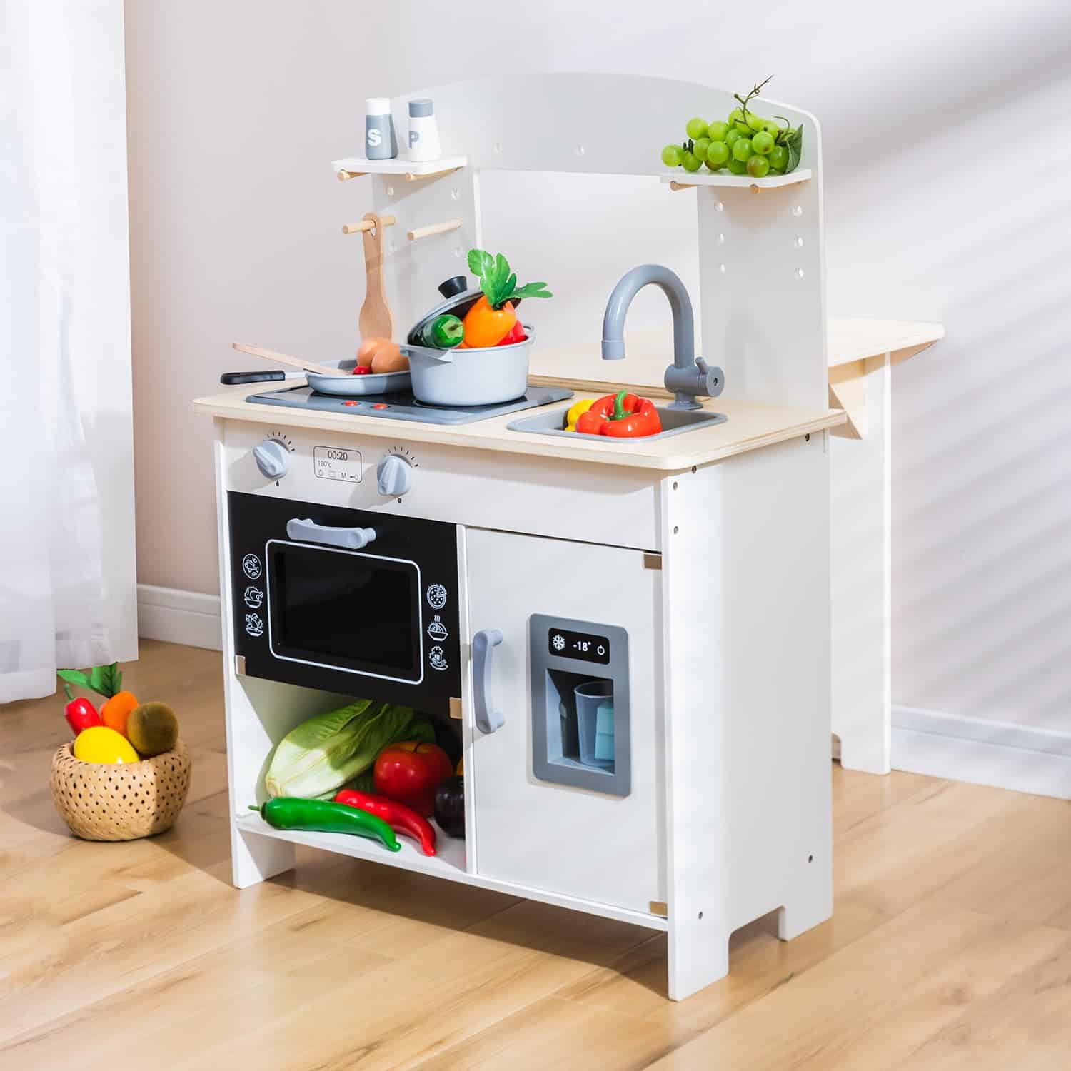 Cocinita de Juguete deli Kids, Set de Cocina de Madera para