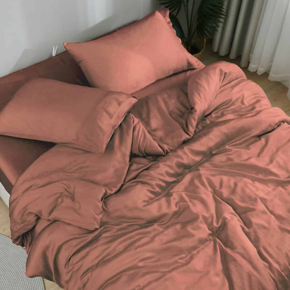 Juego de sábanas DOZ, 100% viscosa -Arcilla