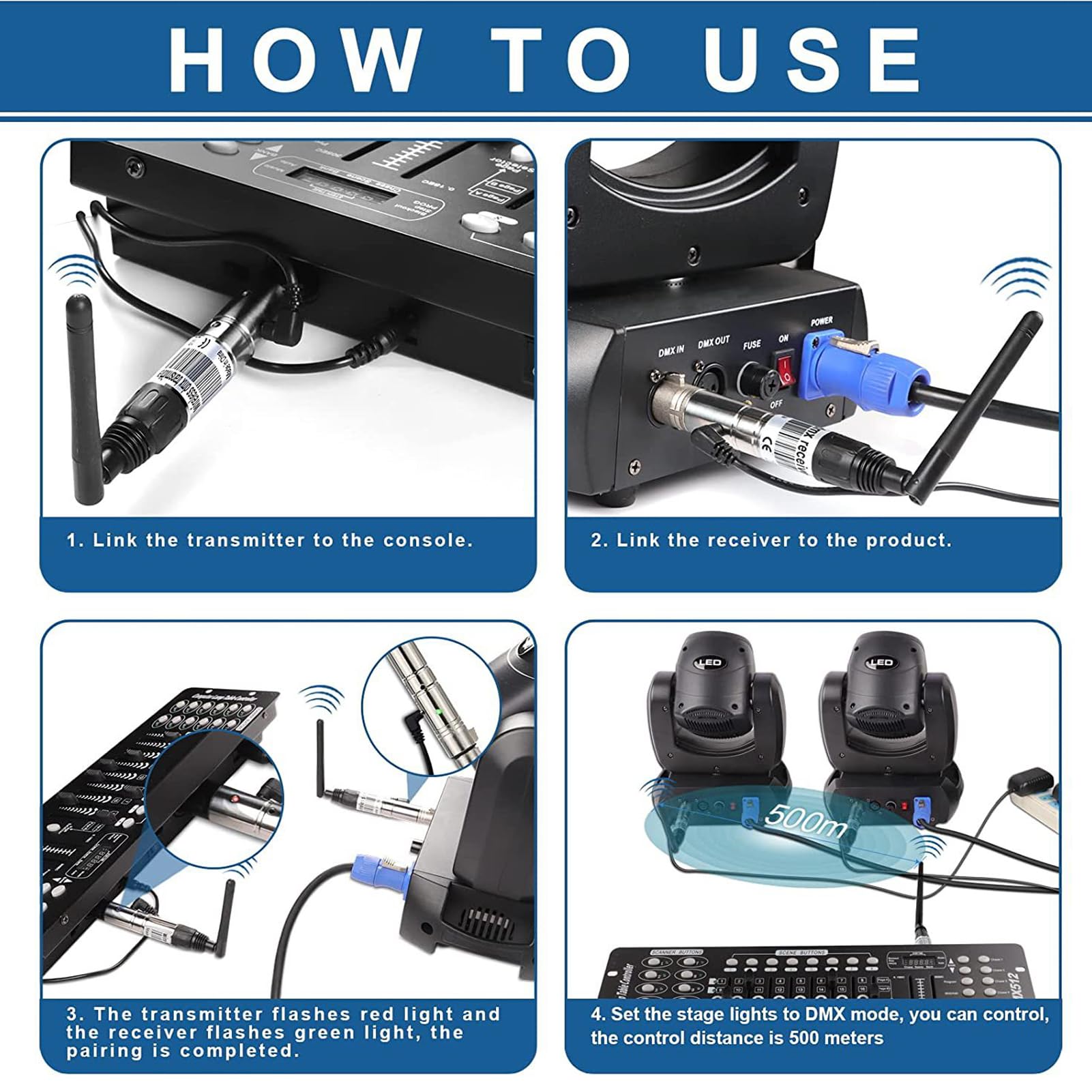 Controlador DMX512 Inalámbrico MIMIRACLE Dfi DJ 2.4G, 1 - Imagen 5