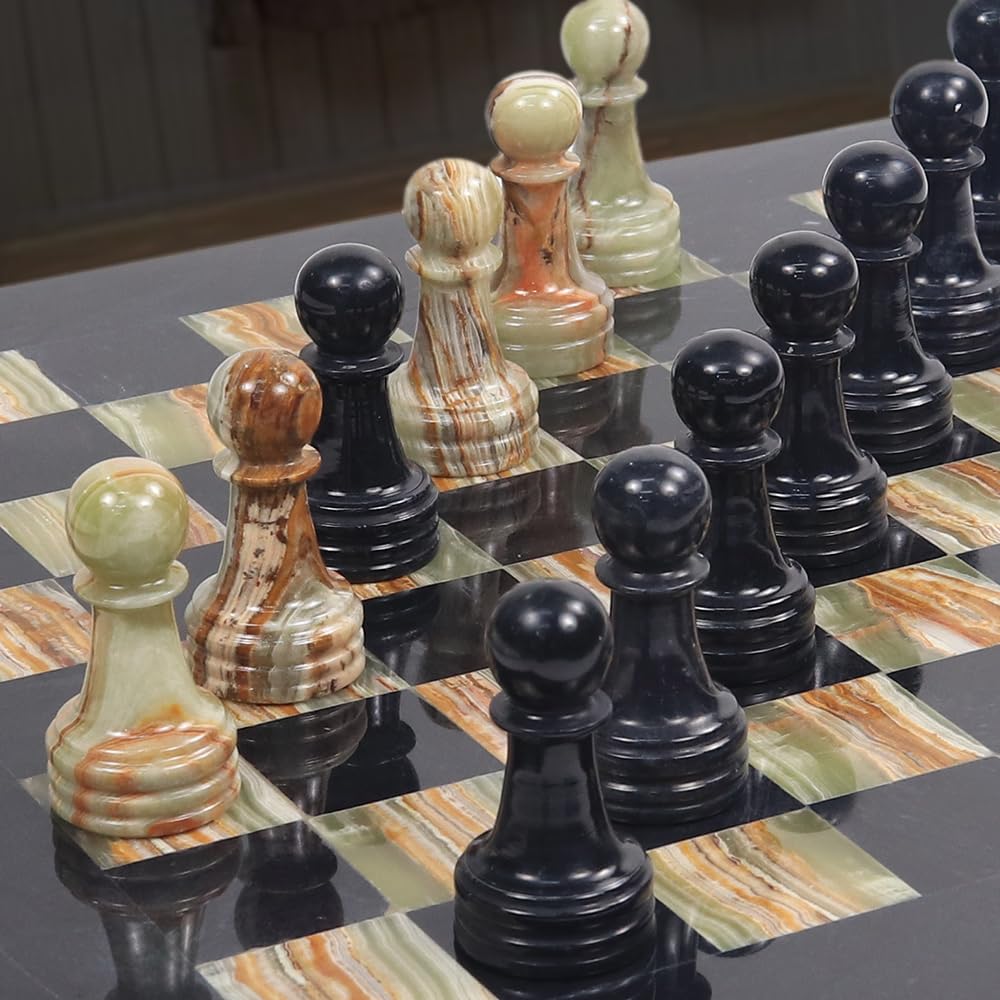 Set de ajedrez de mármol con caja de almacenamiento 12 - Imagen 6
