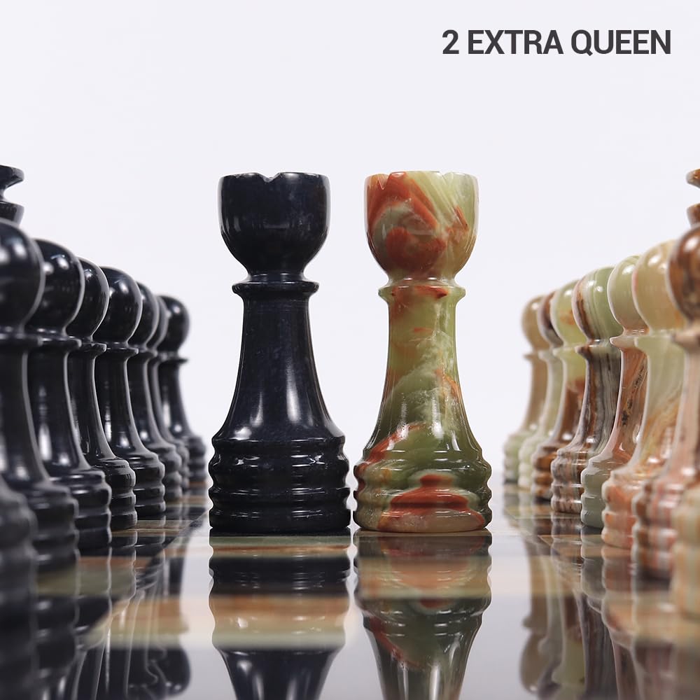 Set de ajedrez de mármol con caja de almacenamiento 12 - Imagen 5