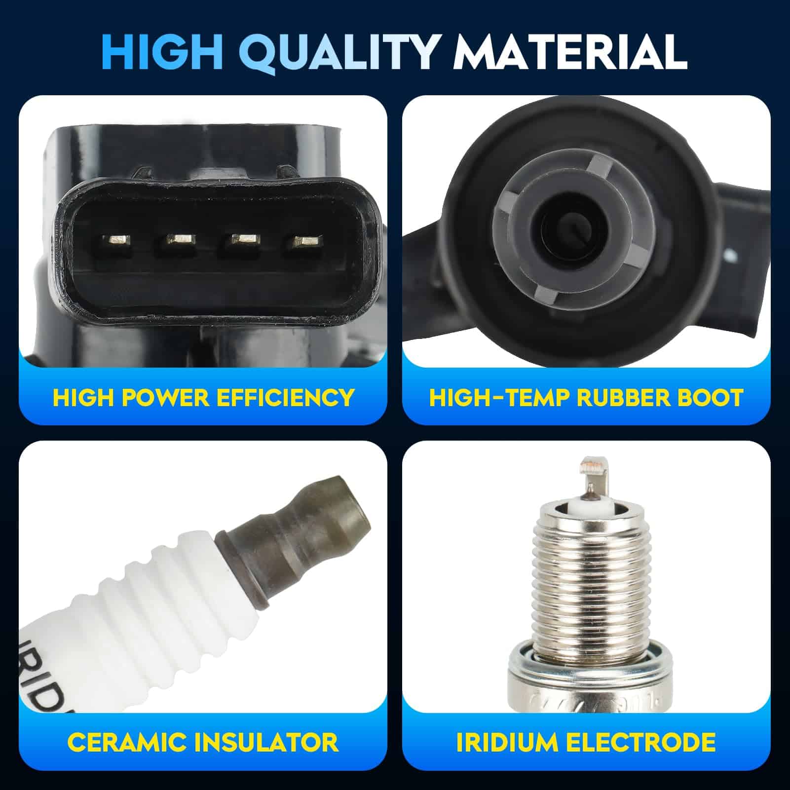 Paquete de Bobina de Encendido + Bujías de -19 8 Sets - Imagen 4