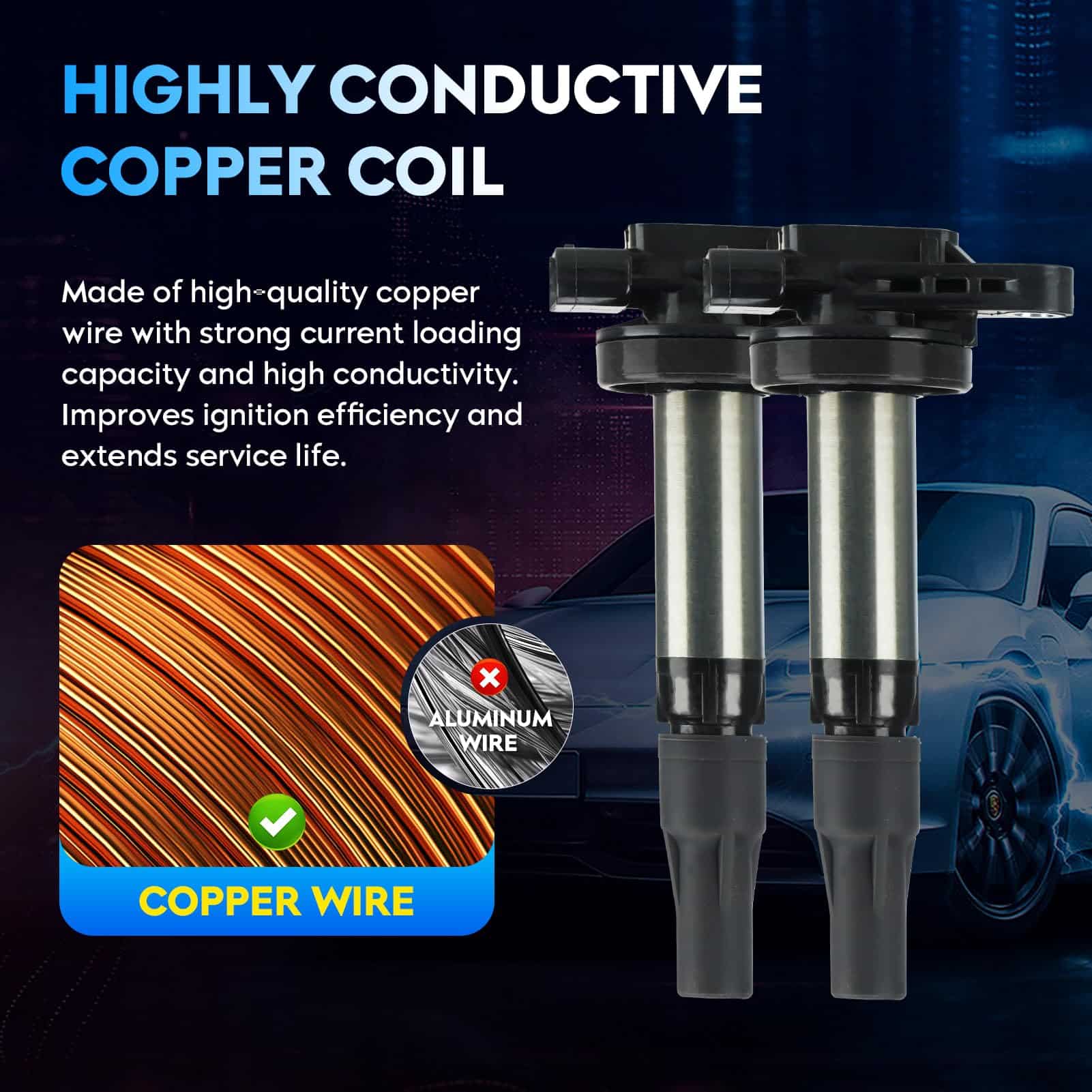 Paquete de Bobina de Encendido + Bujías de -19 8 Sets - Imagen 5