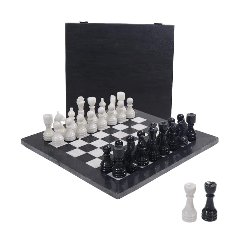 Juego de ajedrez de mármol Marble Range -Blanco y negro