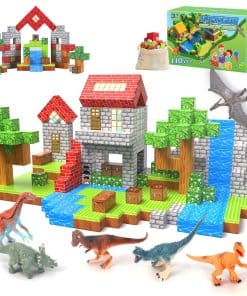 Bloques Magnéticos 110PCS con 6 Juguetes de Dinosaurios,