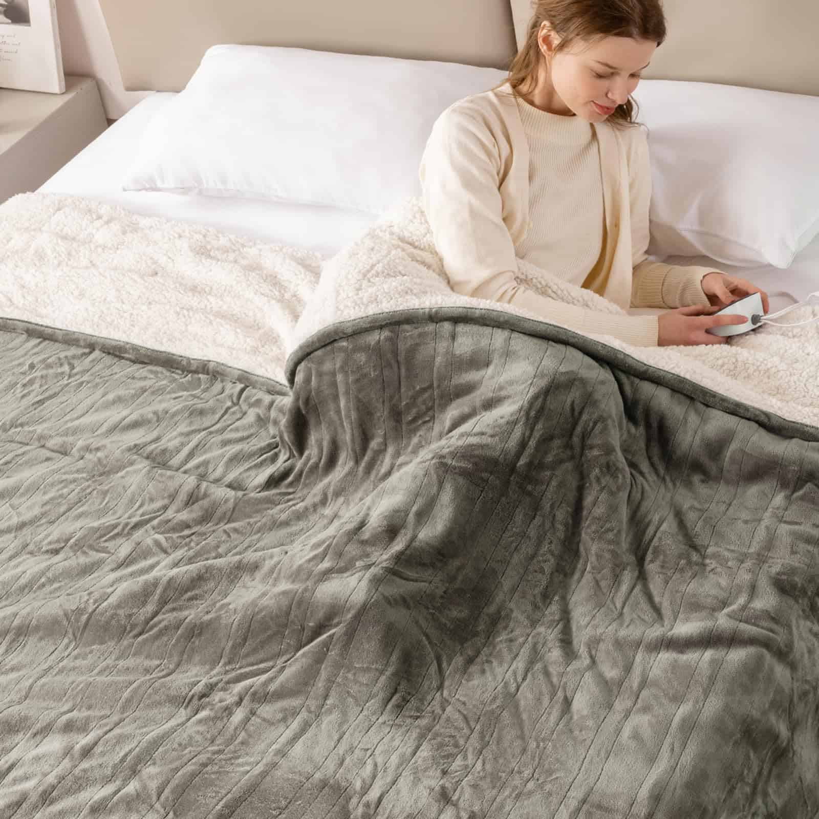 Manta eléctrica Bearhug tamaño completo 77"x 84" Cubrecamas