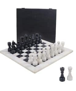 Juego de Ajedrez de Mármol de 12 Pulgadas Hecho a Mano para