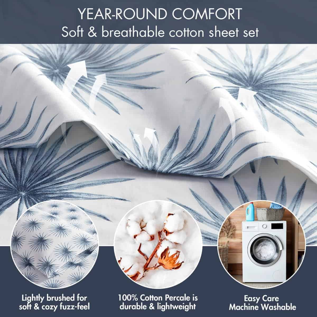 Juego de sábanas de algodón 100% Madison Park Essentials, - Imagen 5