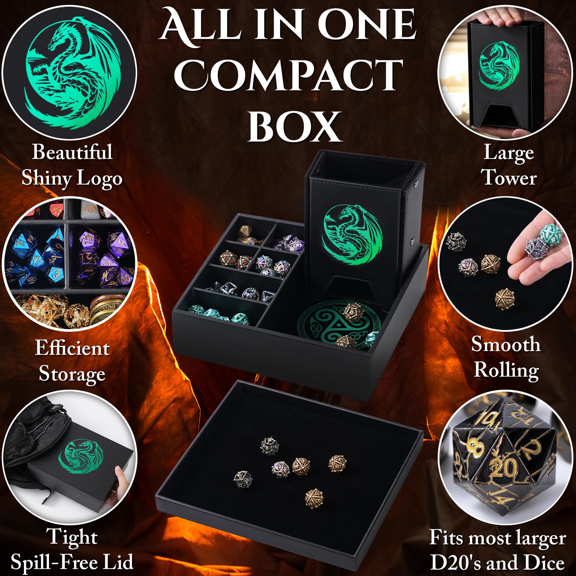 Bandeja de dados y Torre de dados Soar -Verde - Imagen 3