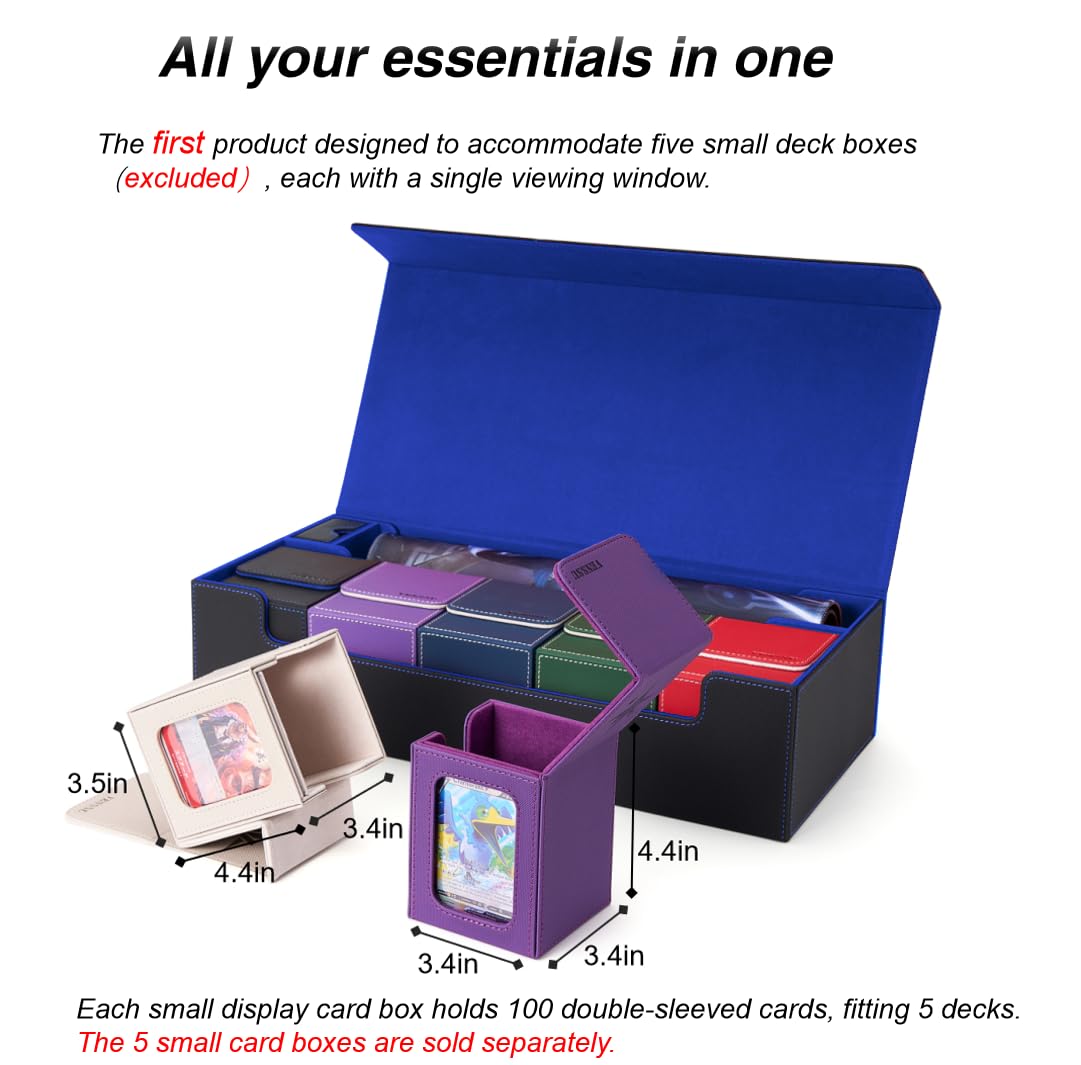 Venssu MTG Deck Box Holds 5 Display Card Deck Boxes with - Imagen 3