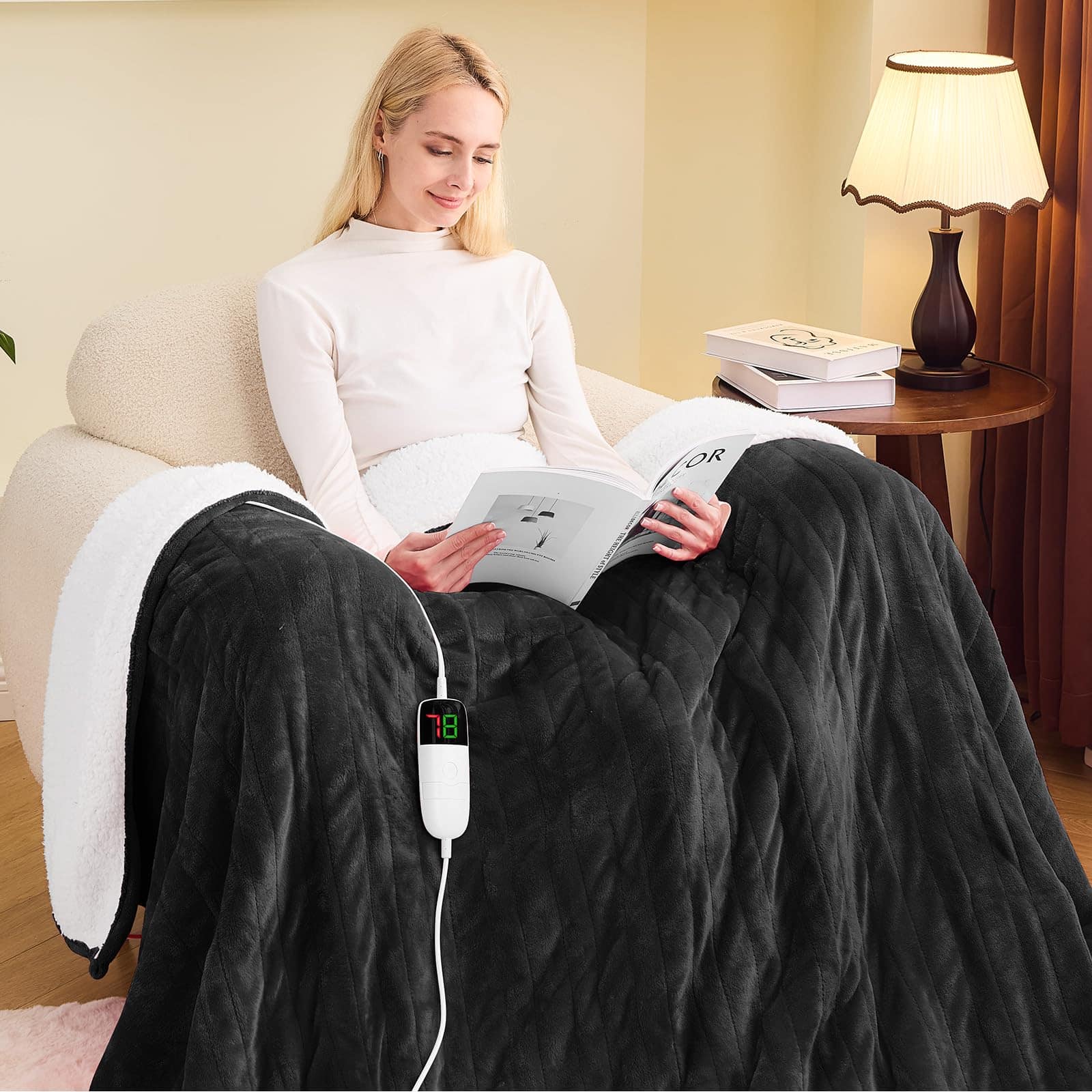 Manta Eléctrica de Franela Sherpa Verdeoak para Cama