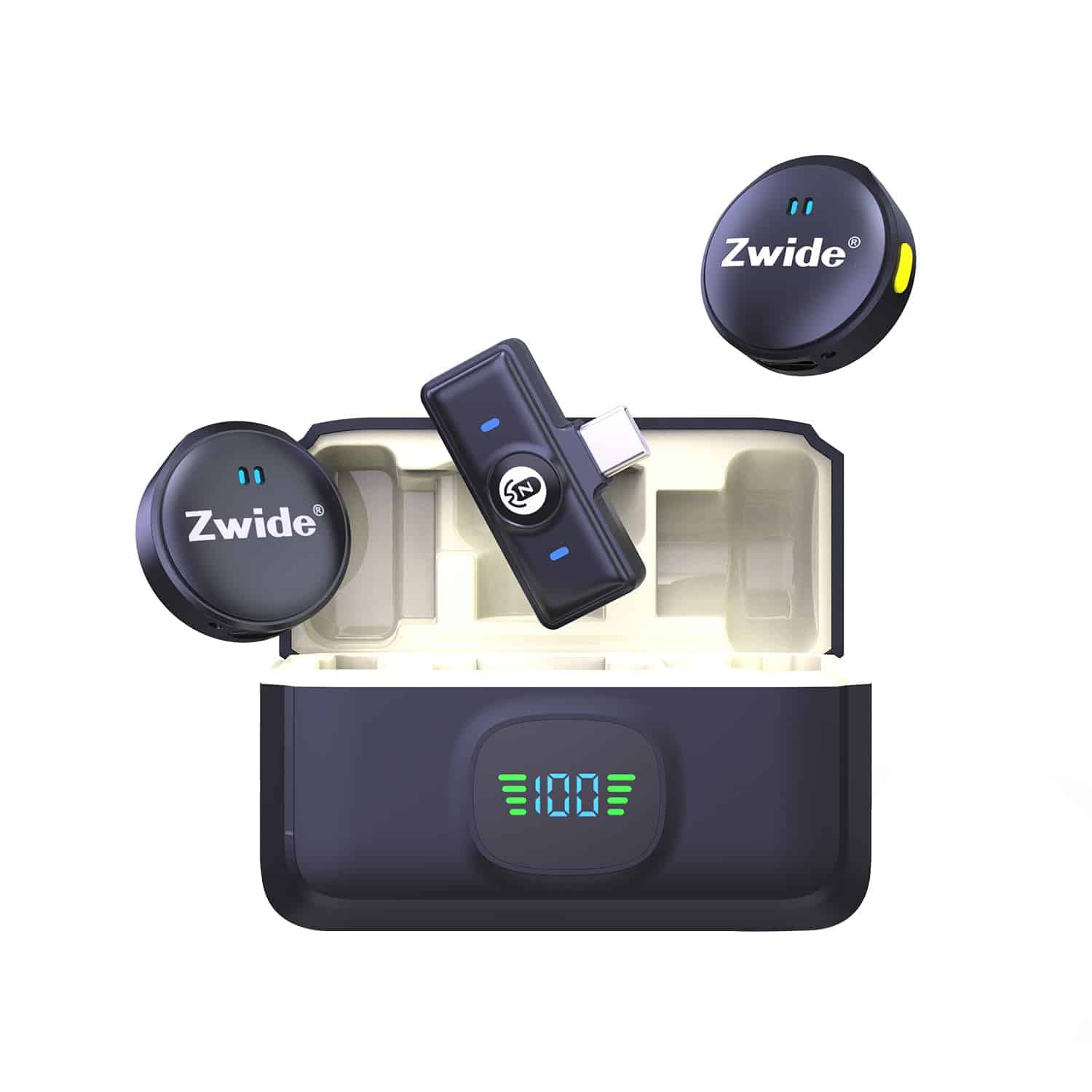 Sistema de Micrófono Lavalier Inalámbrico Zwide con Estuche