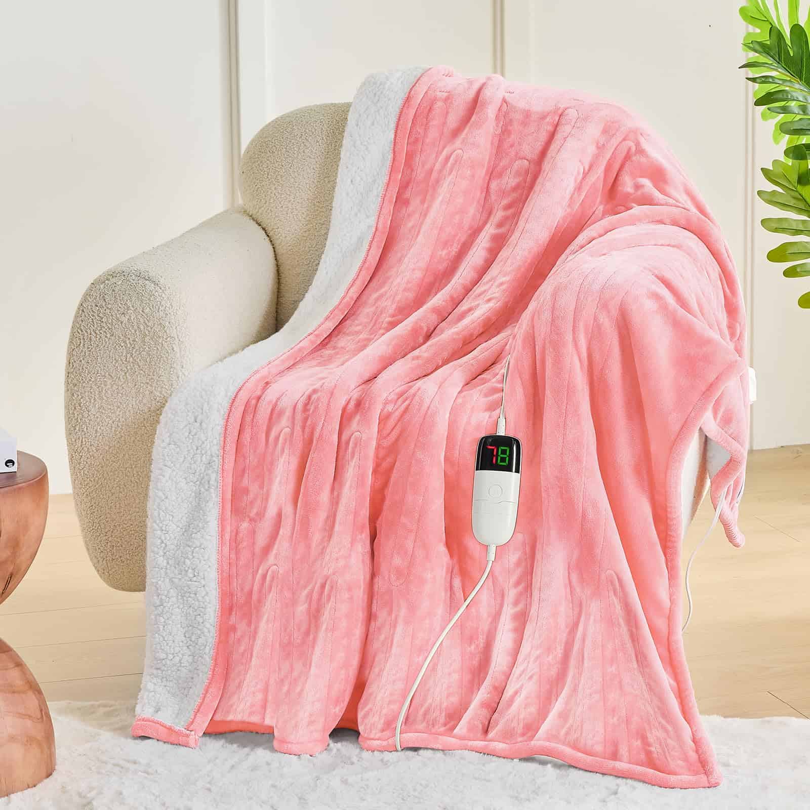 Manta Eléctrica greenoak de Felpa Sherpa 50"X60", Con 10 - Imagen 8