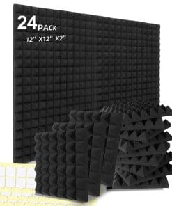 24 Pack Paneles de Espuma Acústica, -12 x 12 x 2 Pulgadas