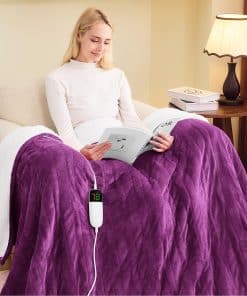 Manta Eléctrica Greenoak Twin 62"X84", Manta -Morado Taro