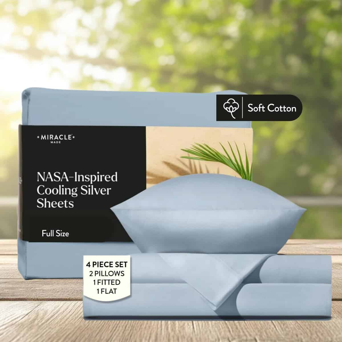 Juego de Sábanas de Algodón Miracle Made - Sábana Azul