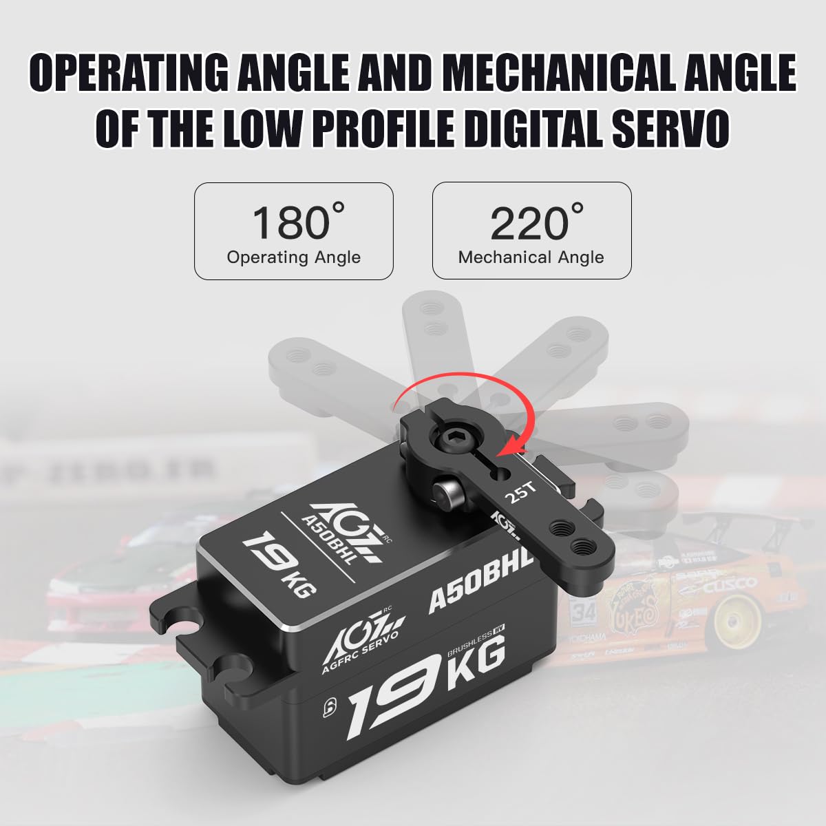 AGFRC 19KG Servo de Dirección RC Programable de Perfil Bajo - Imagen 9