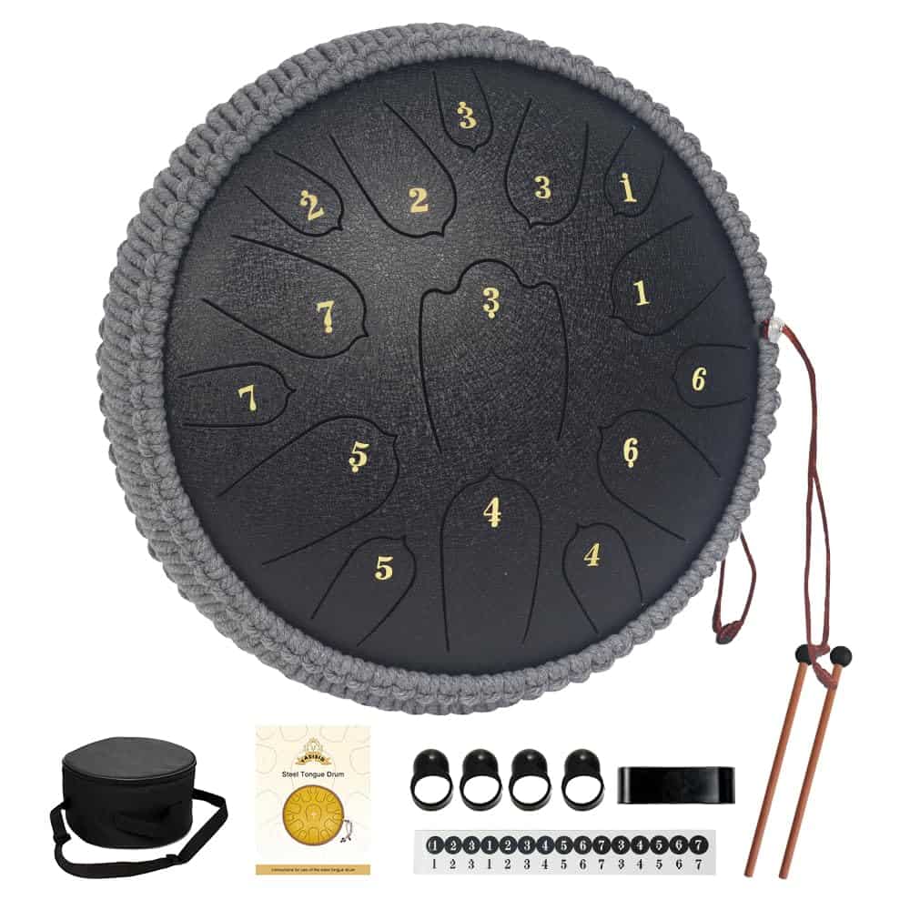 Steel Tongue Drum 12 Pulgadas 15 Notas -n (negro)