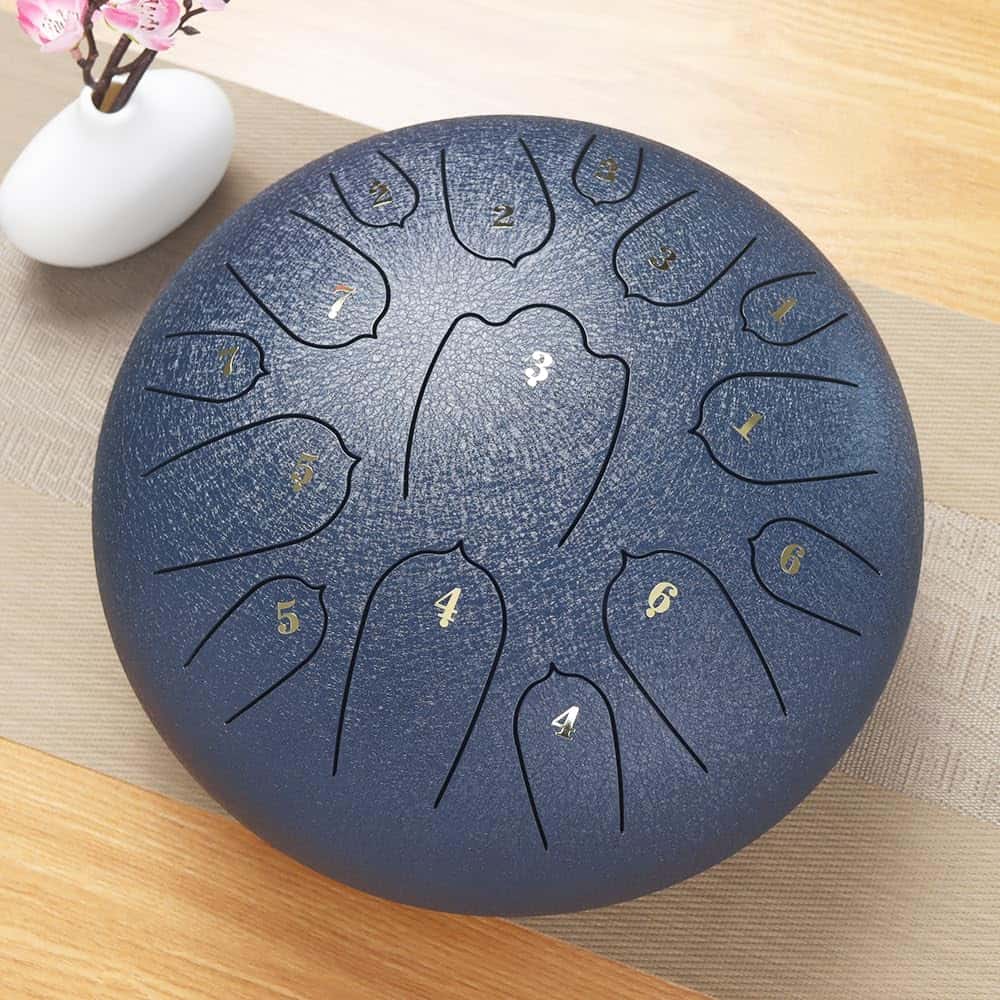 Steel Tongue Drum 12 Pulgadas 15 Notas -ón (azul) - Imagen 4