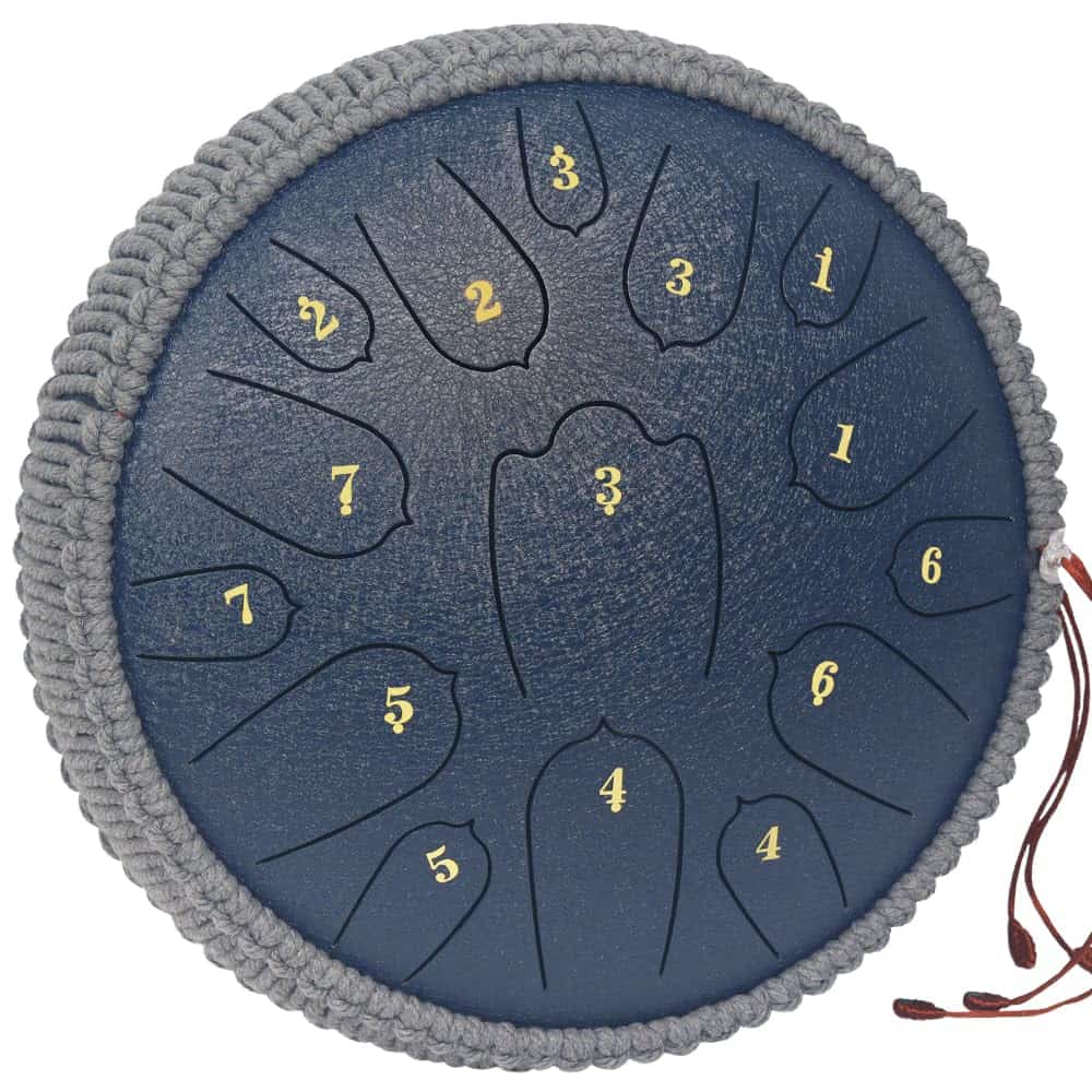 Steel Tongue Drum 12 Pulgadas 15 Notas -ón (azul)