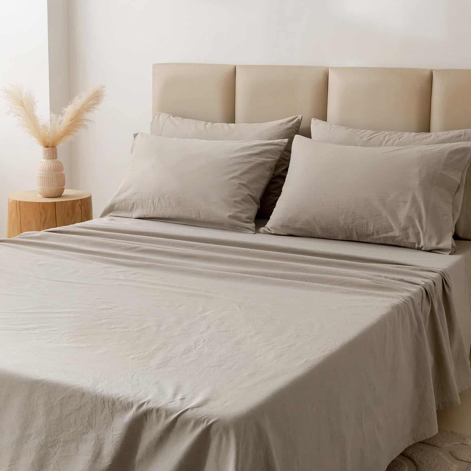 Juego de Sábanas de Lino Gris BDEAR de 6 Piezas Tamaño - Imagen 7