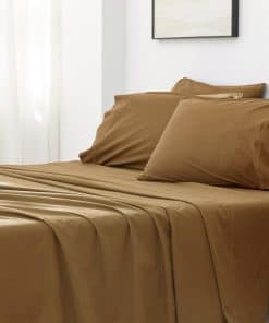 Juego de sábanas de 6 piezas en color naranja oscuro para