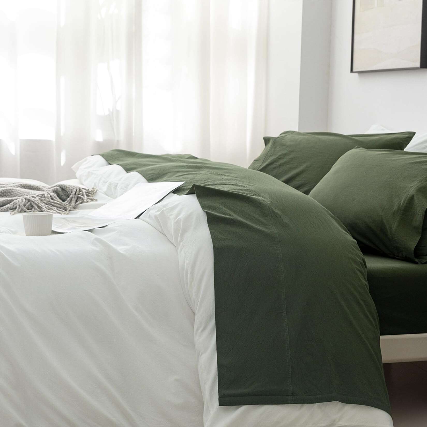 Juego de Sábana King Size en Tela de Lino 100% Algodón