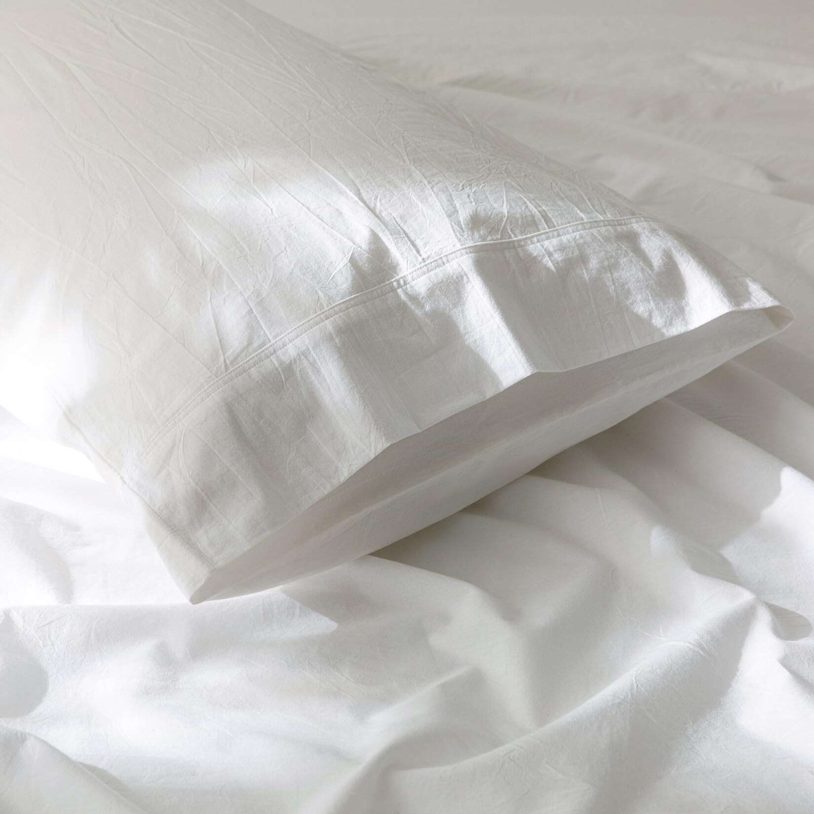 Juego de sábanas de 6 piezas BDEAR de lino blanco para cama - Imagen 4