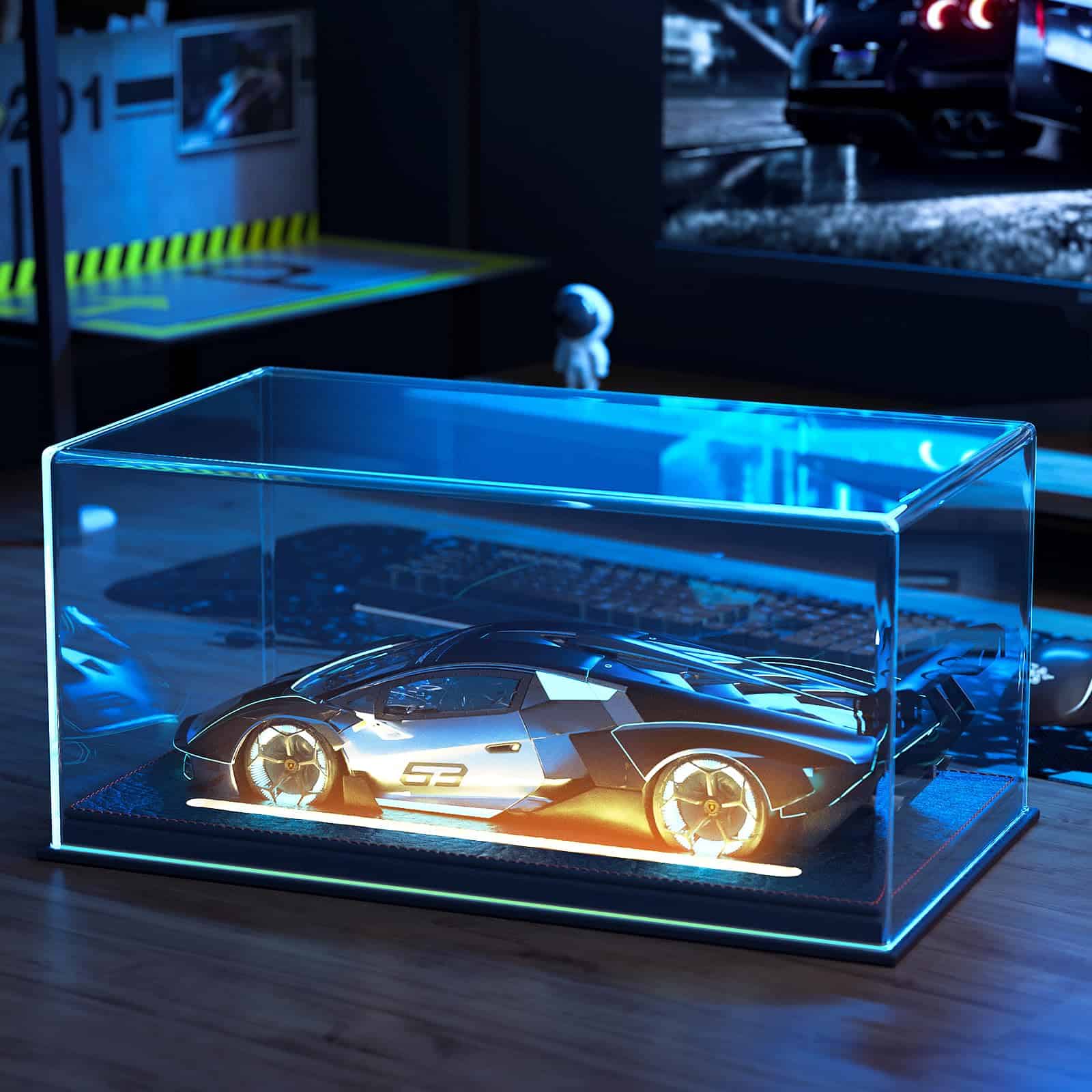 Vitrina Iluminada para Coches a Escala 1/24, Vitrina de