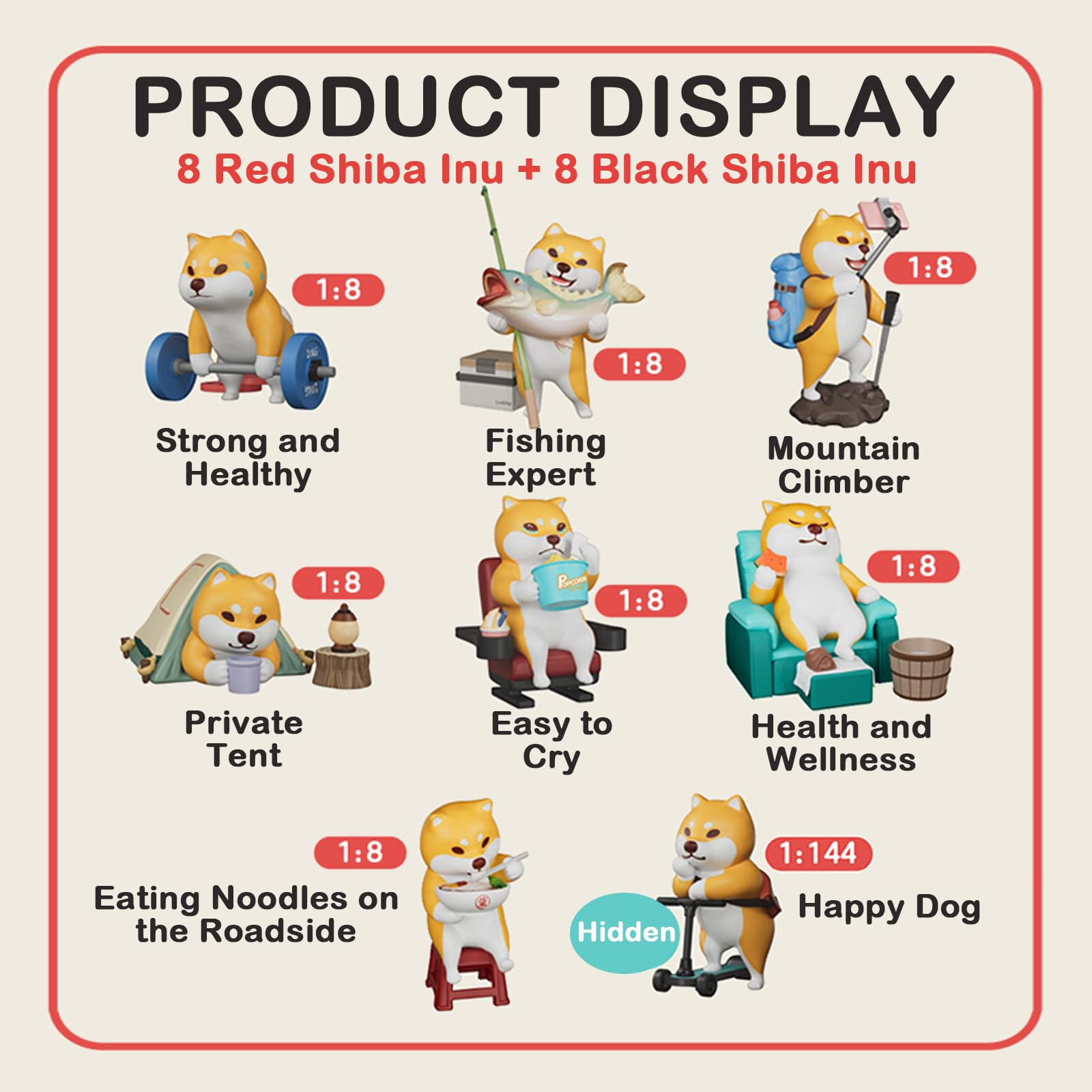 BEEMAI Kuraya Shiba Tourshiba Series 8PCs (Set de 8 No - Imagen 3