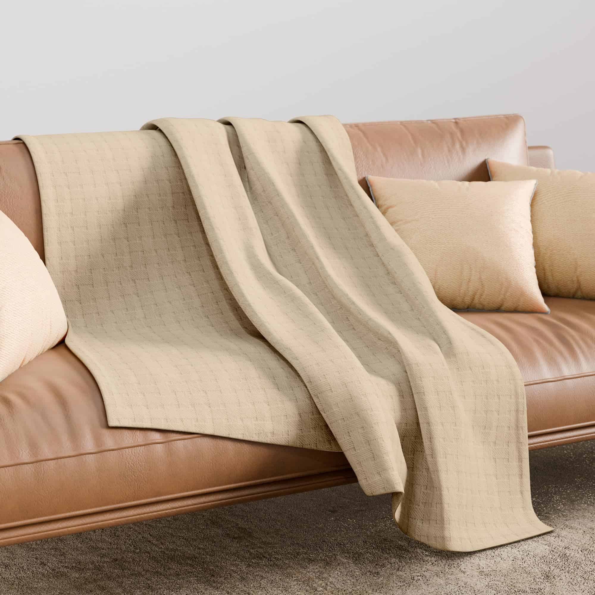 Manta de Tejido de Cesta de Algodón 100% Full - Queen