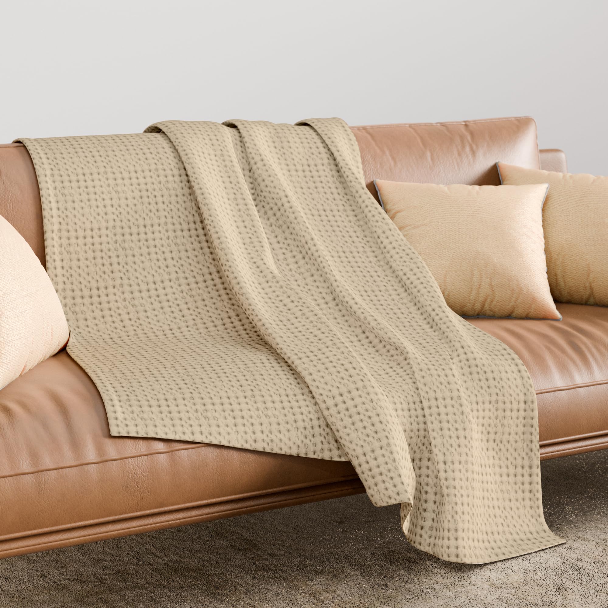 Cobija 100% Algodón Tejido en Espiga para Cama King Size