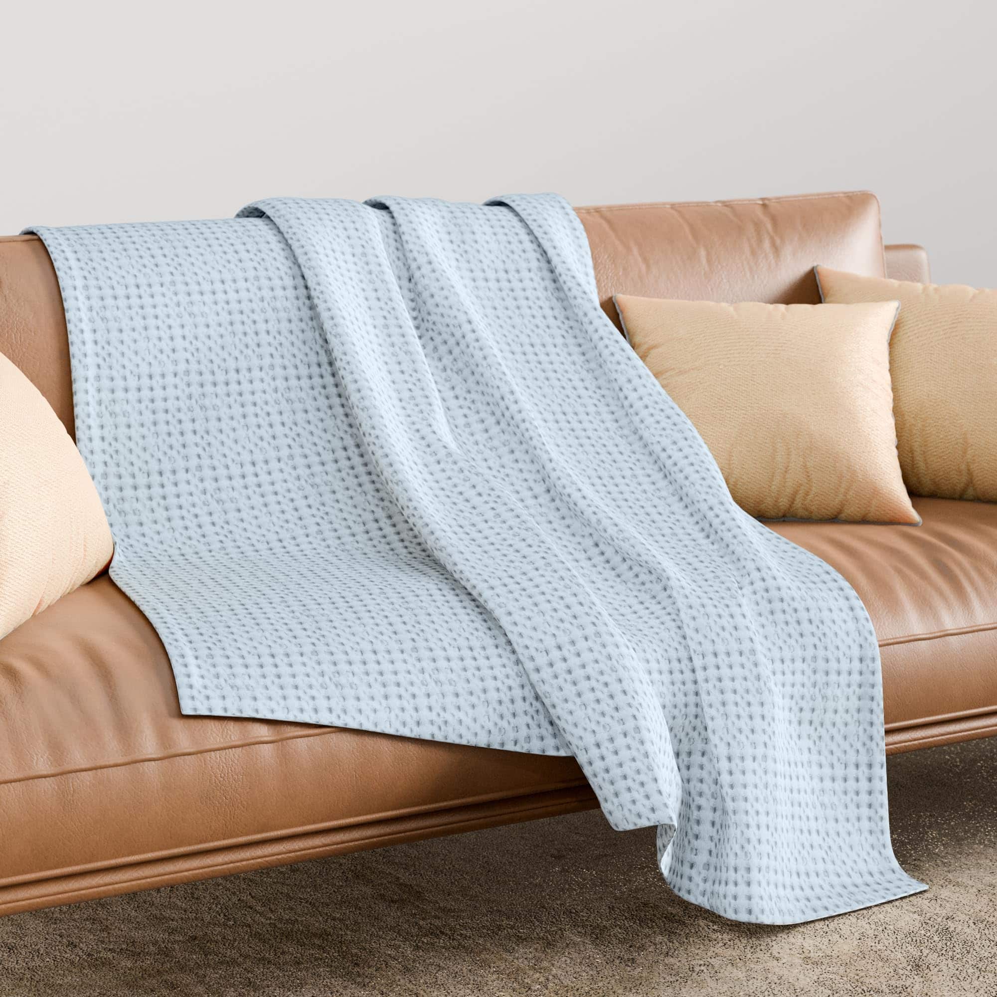 Manta de tejido de gofre 100% algodón tamaño completo -