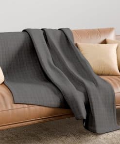 Manta de 100% Algodón Tejido de Canasta Tamaño Completo -