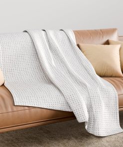 Manta 100% Algodón Tejido de Gofre para Tamaño Completo -