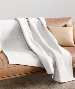 Manta de Cesta de Algodón 100% para Cama King (Blanco - 90"