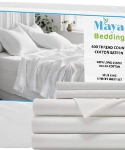 Juego de Sábanas DIVIDIDAS KING de Algodón 100% (5 Piezas)