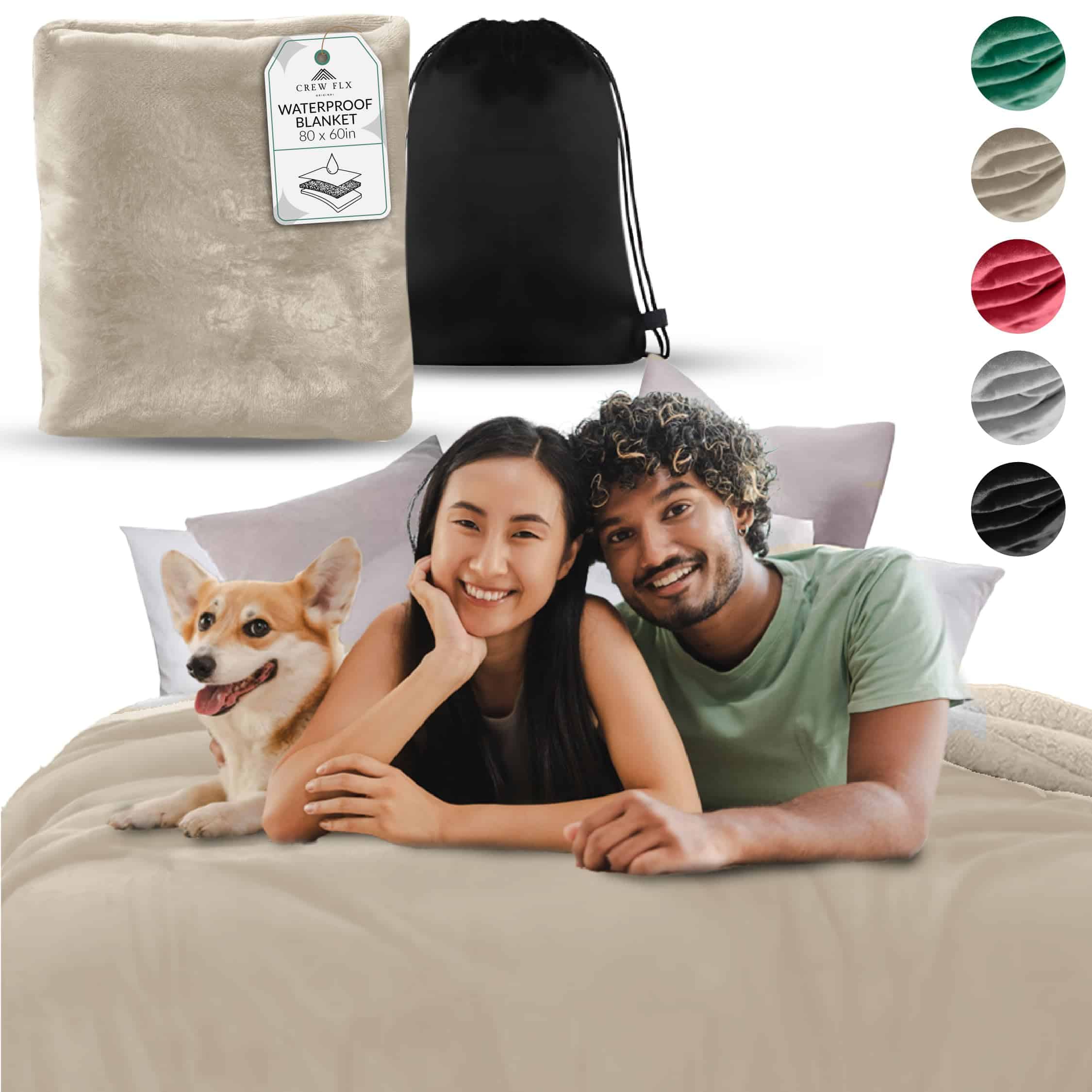 Manta impermeable CREW FLX para la intimidad en la cama,