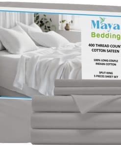 Juego de sábanas 100% algodón para cama Split King (5