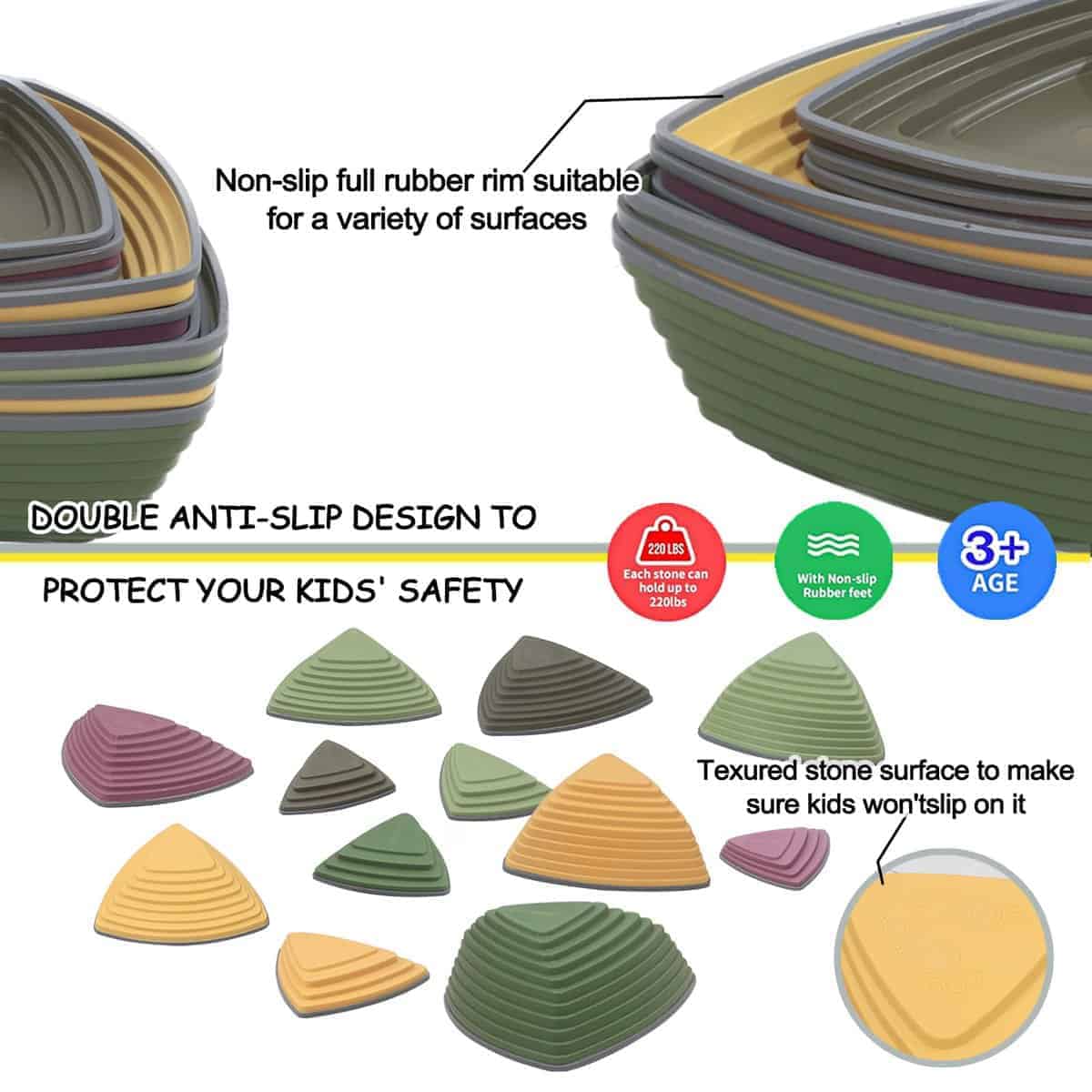 Piedras de Equilibrio Luanka para Niños, 12 Piezas Piedras - Imagen 4