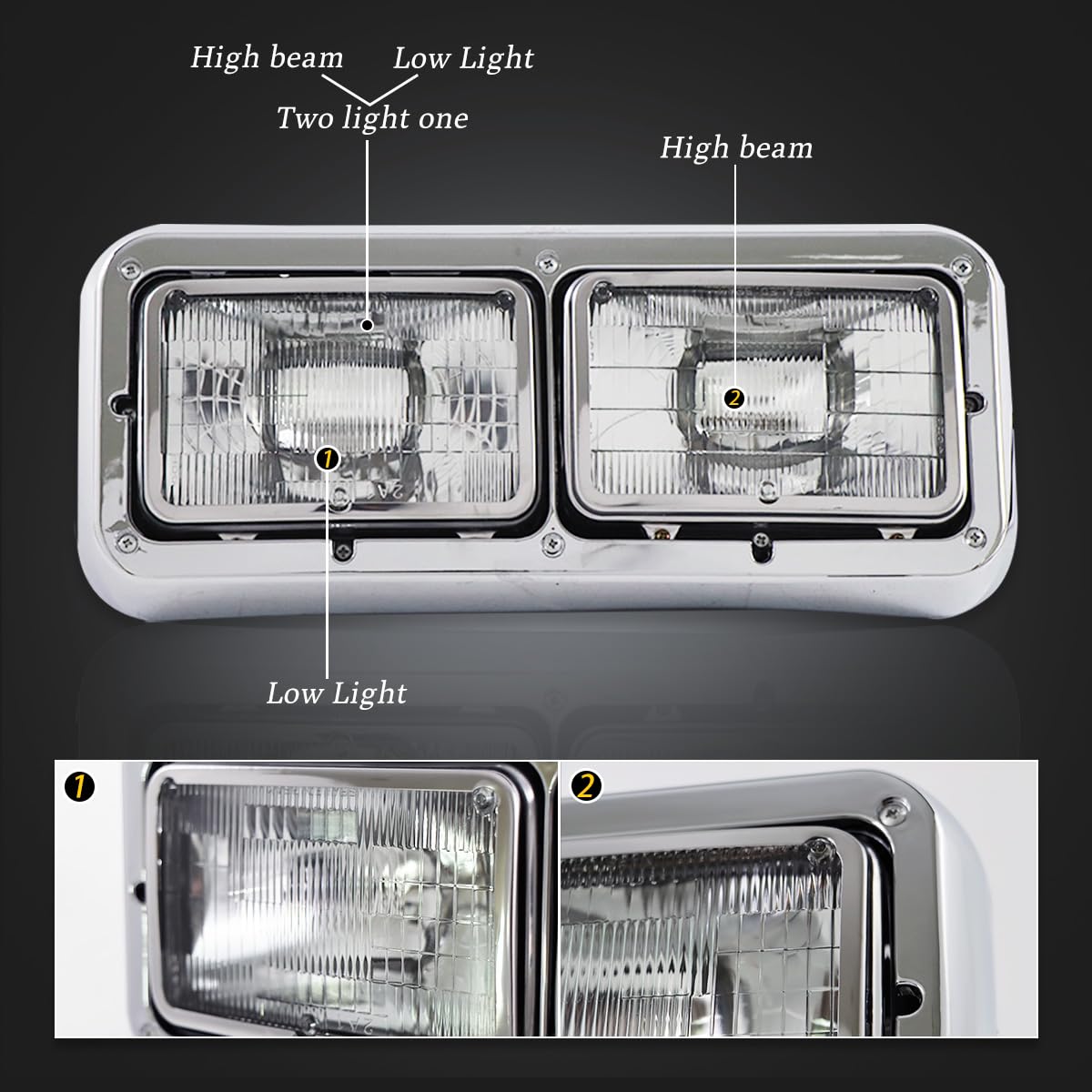 Faros Sterlix para Peterbilt 379 362 359 378 Kenworth T600 - Imagen 4