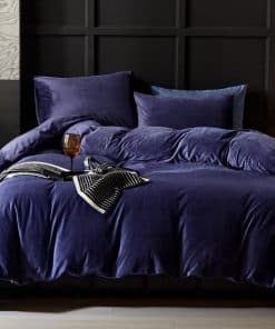 WARMDERN Juego de Funda de Edredón de Terciopelo Violeta