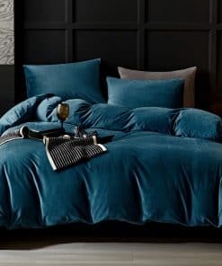 Juego de Funda nórdica de Terciopelo Azul WARMDERN Tamaño