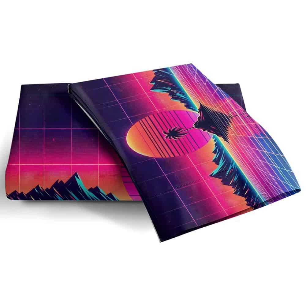 NEWAKI Set de Funda de Edredón Estilo Synthwave Neon Miami - Imagen 6